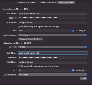 Mac IMAP Email